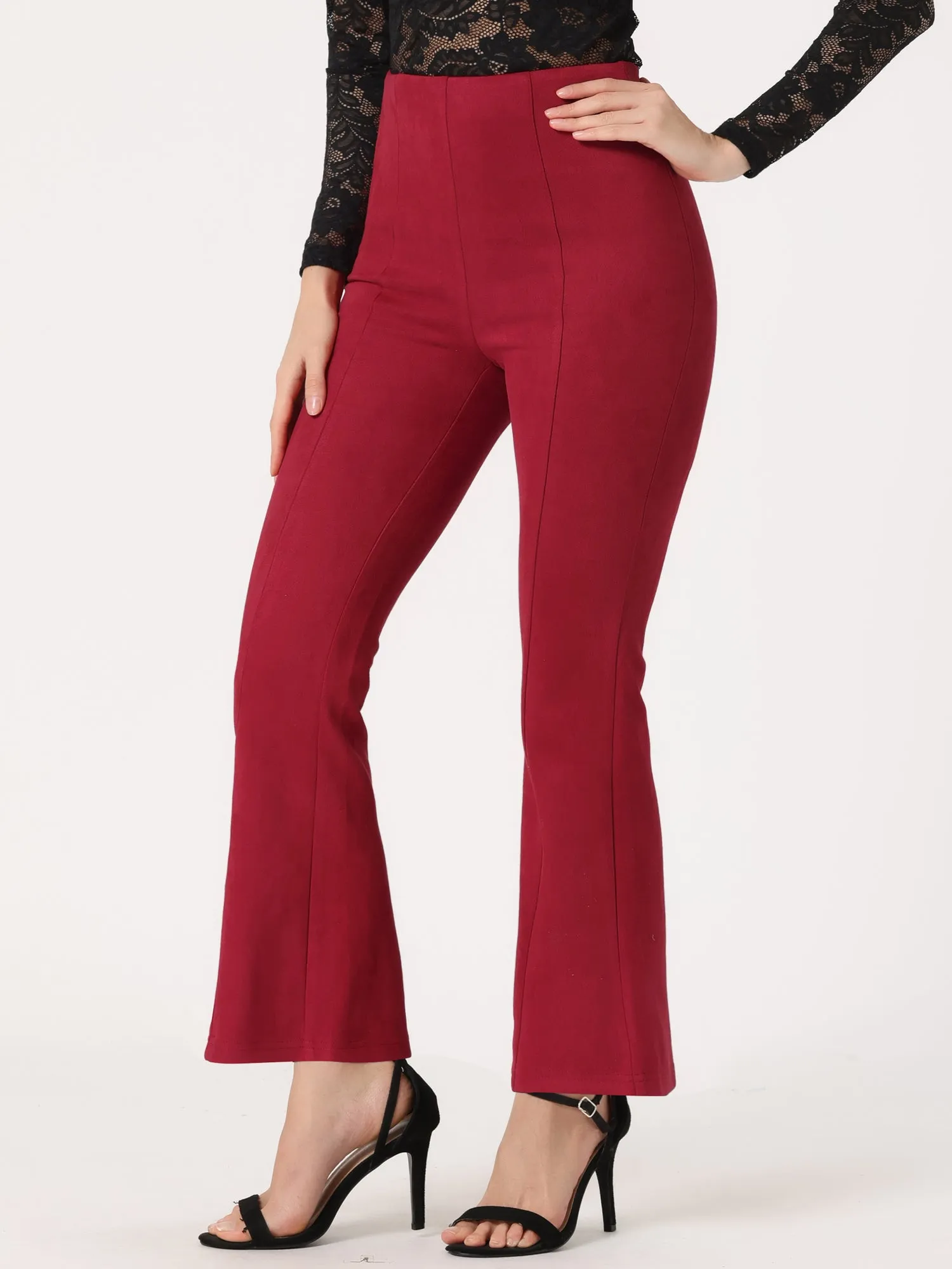 Faux Suede Wide Leg Casual Business Flared Bell Pants