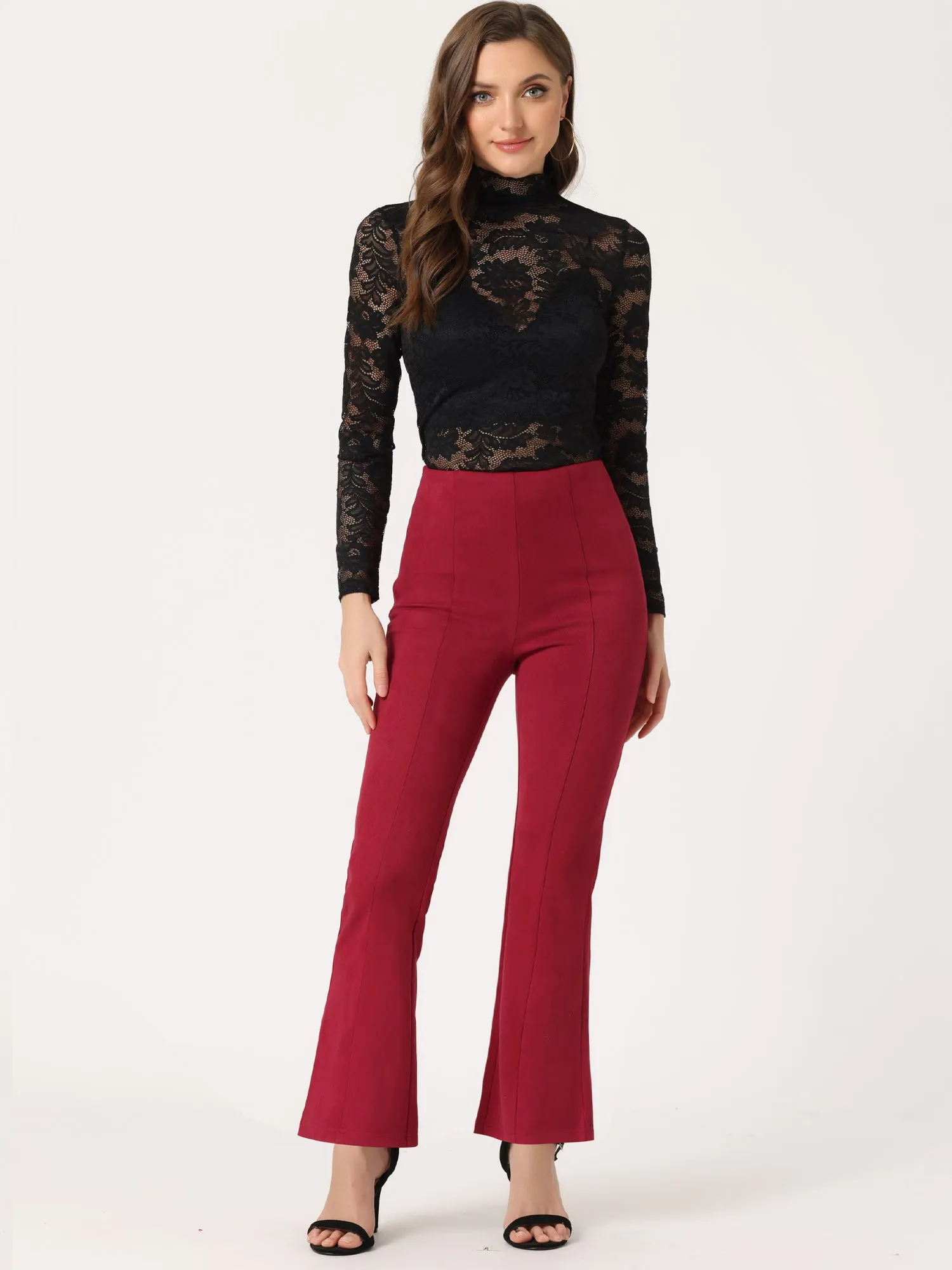 Faux Suede Wide Leg Casual Business Flared Bell Pants