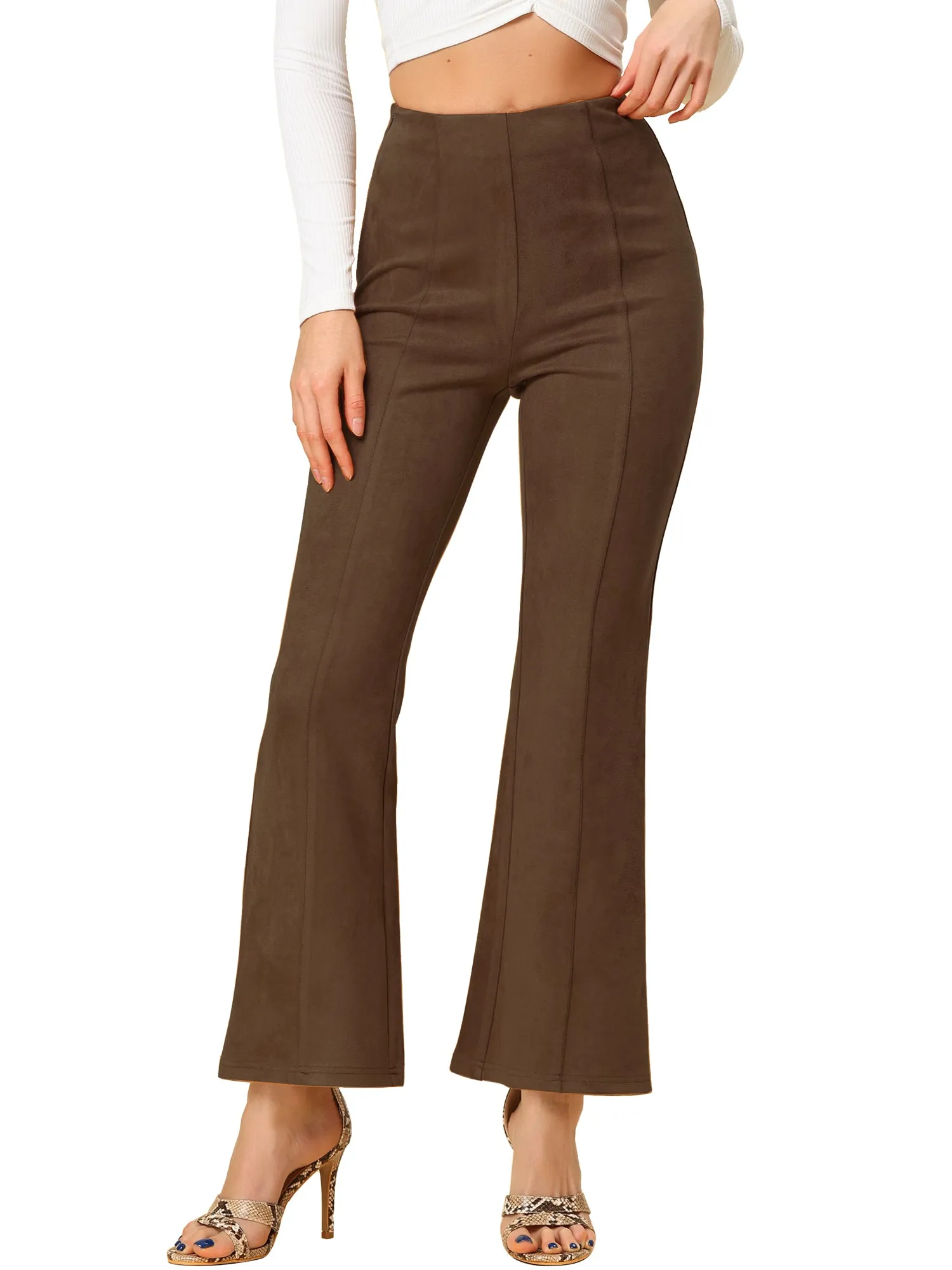 Faux Suede Wide Leg Casual Business Flared Bell Pants