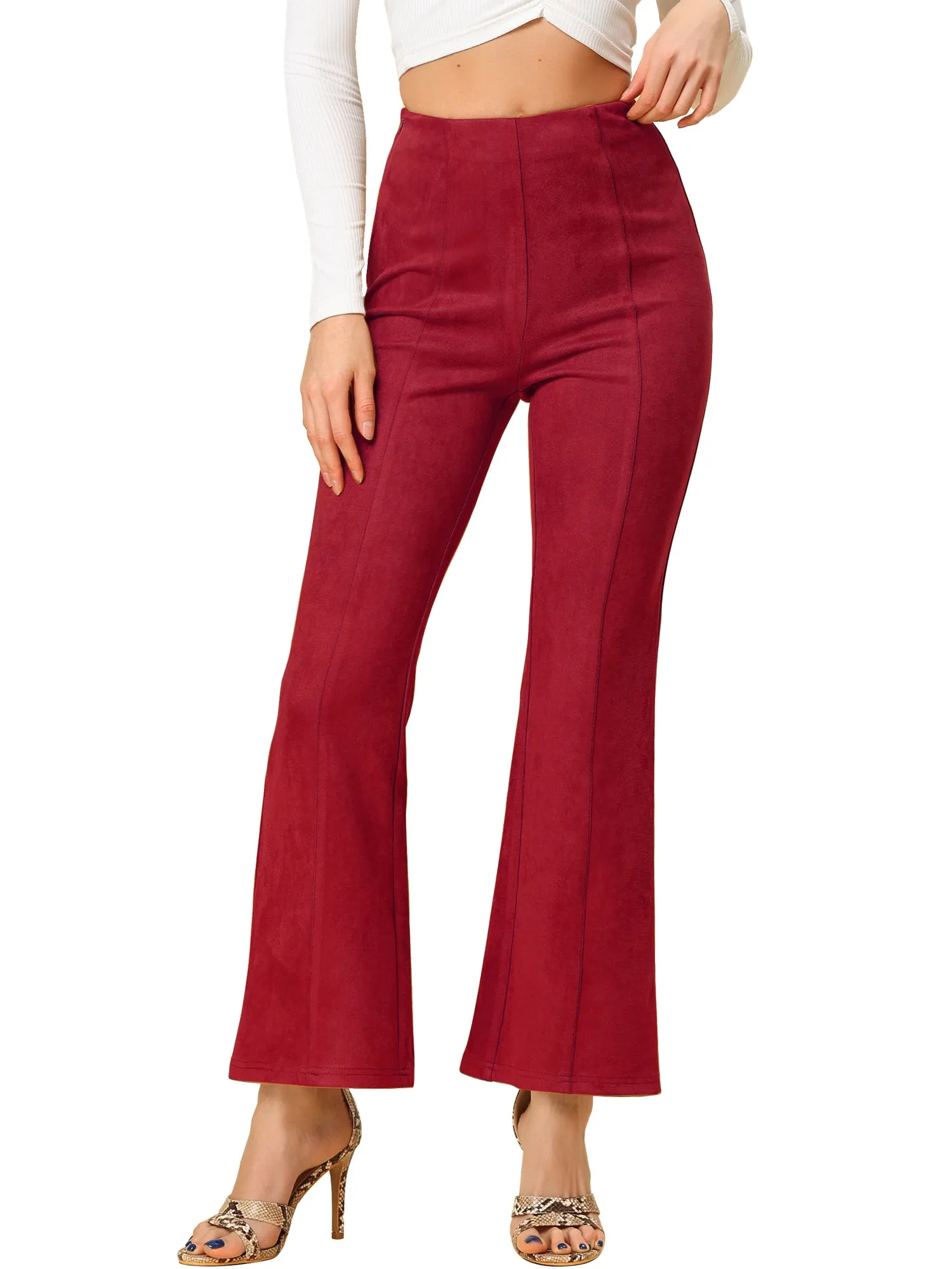 Faux Suede Wide Leg Casual Business Flared Bell Pants