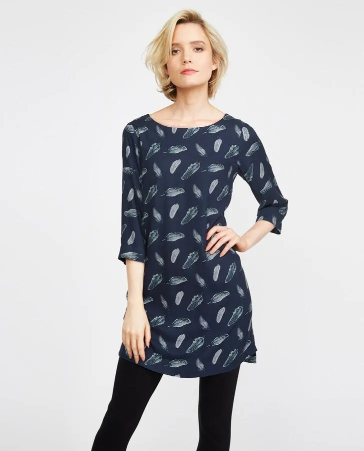 Feathers Navy Twill Tunic