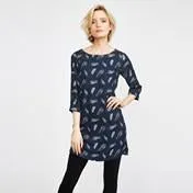 Feathers Navy Twill Tunic