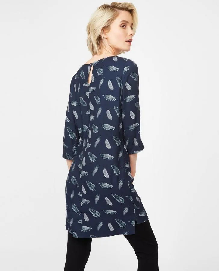 Feathers Navy Twill Tunic