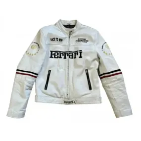 Ferrari White Leather Jacket