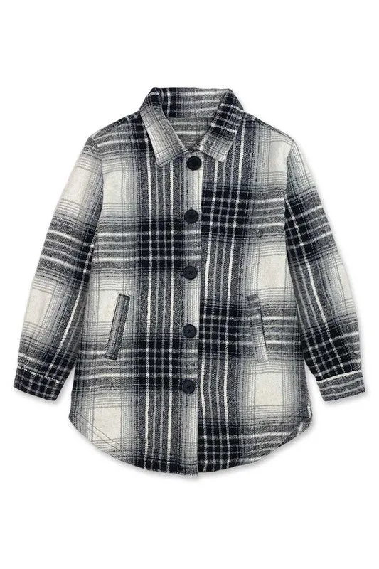 FINAL SALE Girls Youth Plaid Me at Hello Shacket