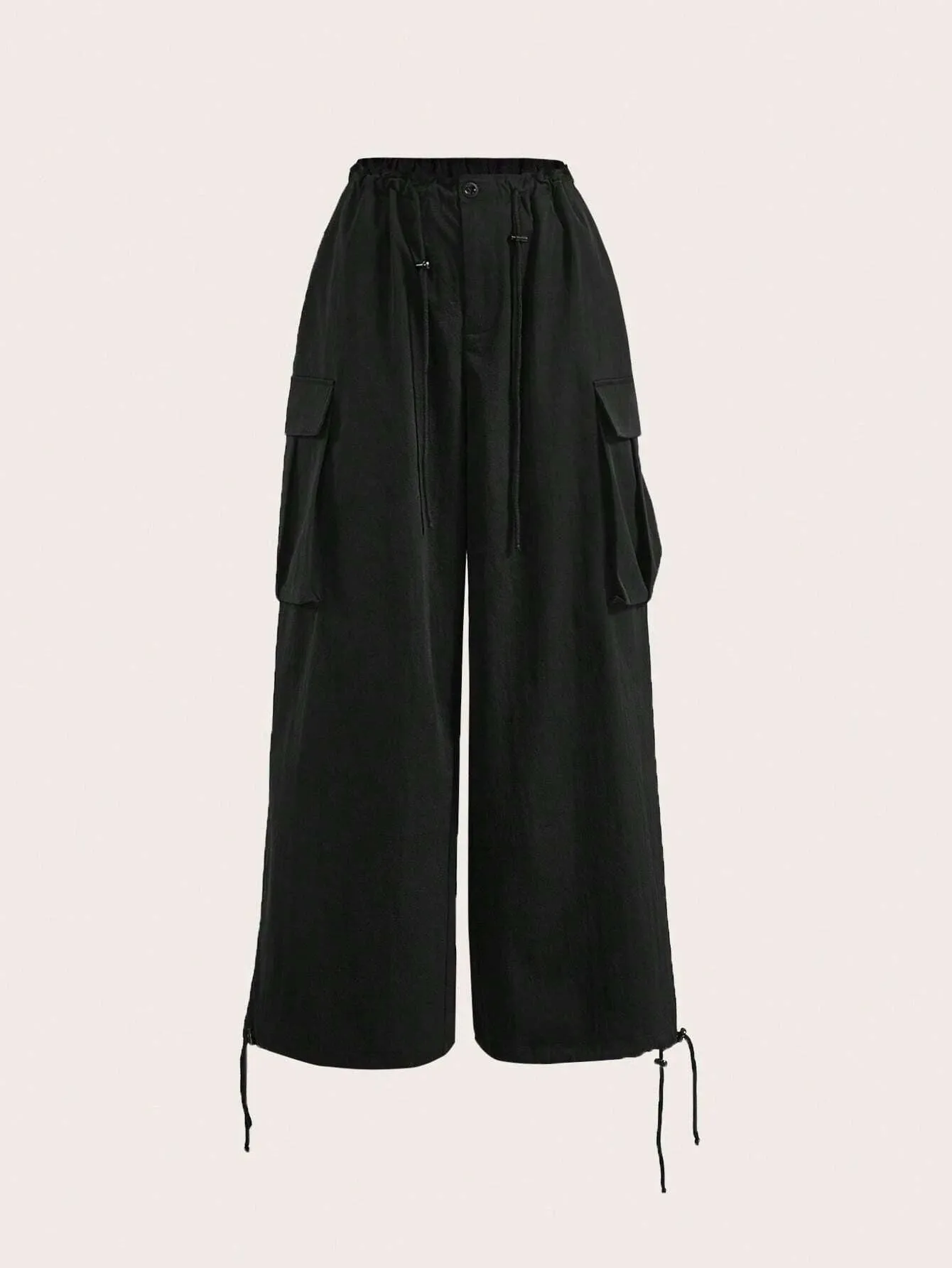 Flap Pocket Side Drawstring Pants