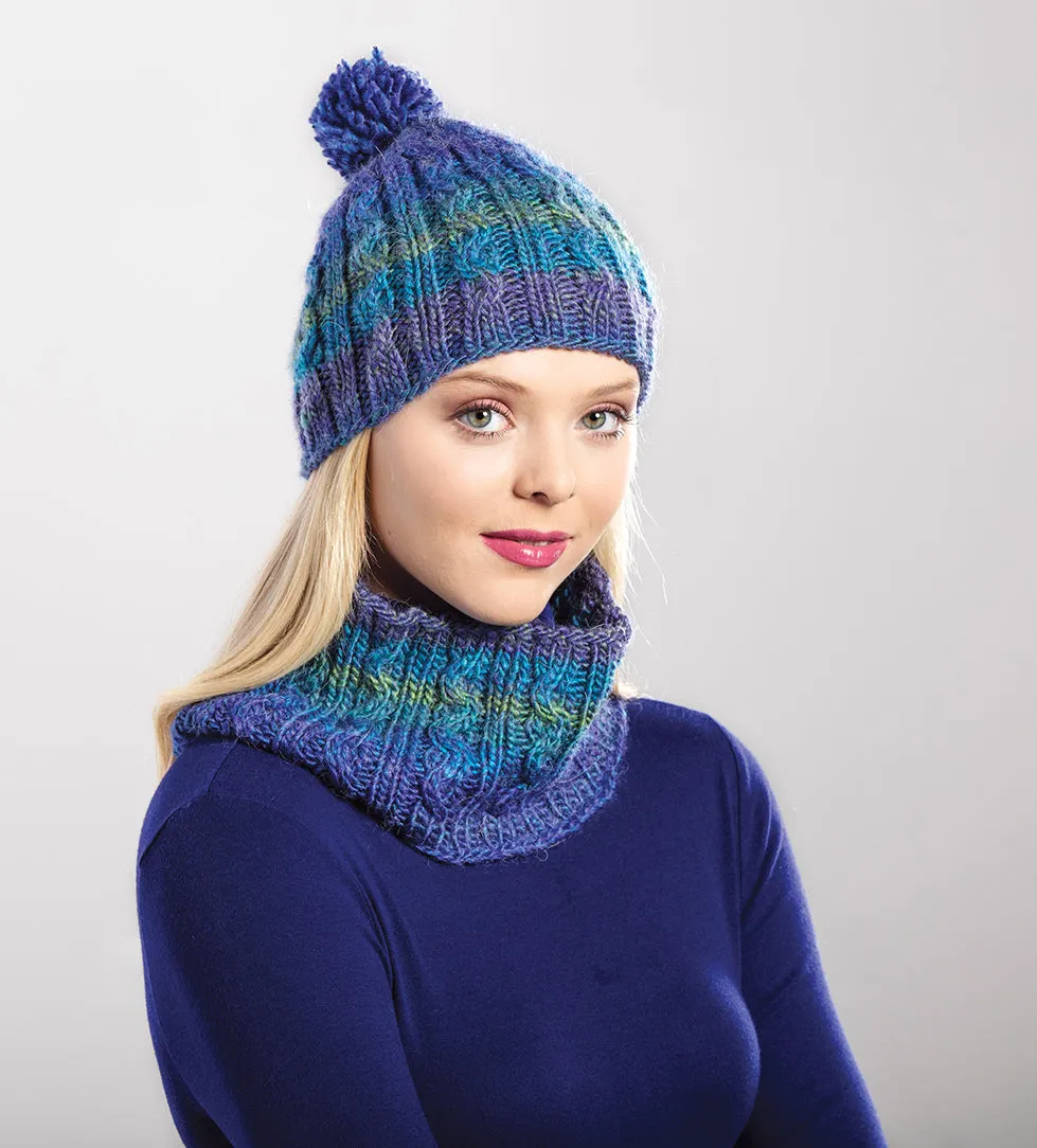 Free Serpentine Hat & Cowl Knit Pattern