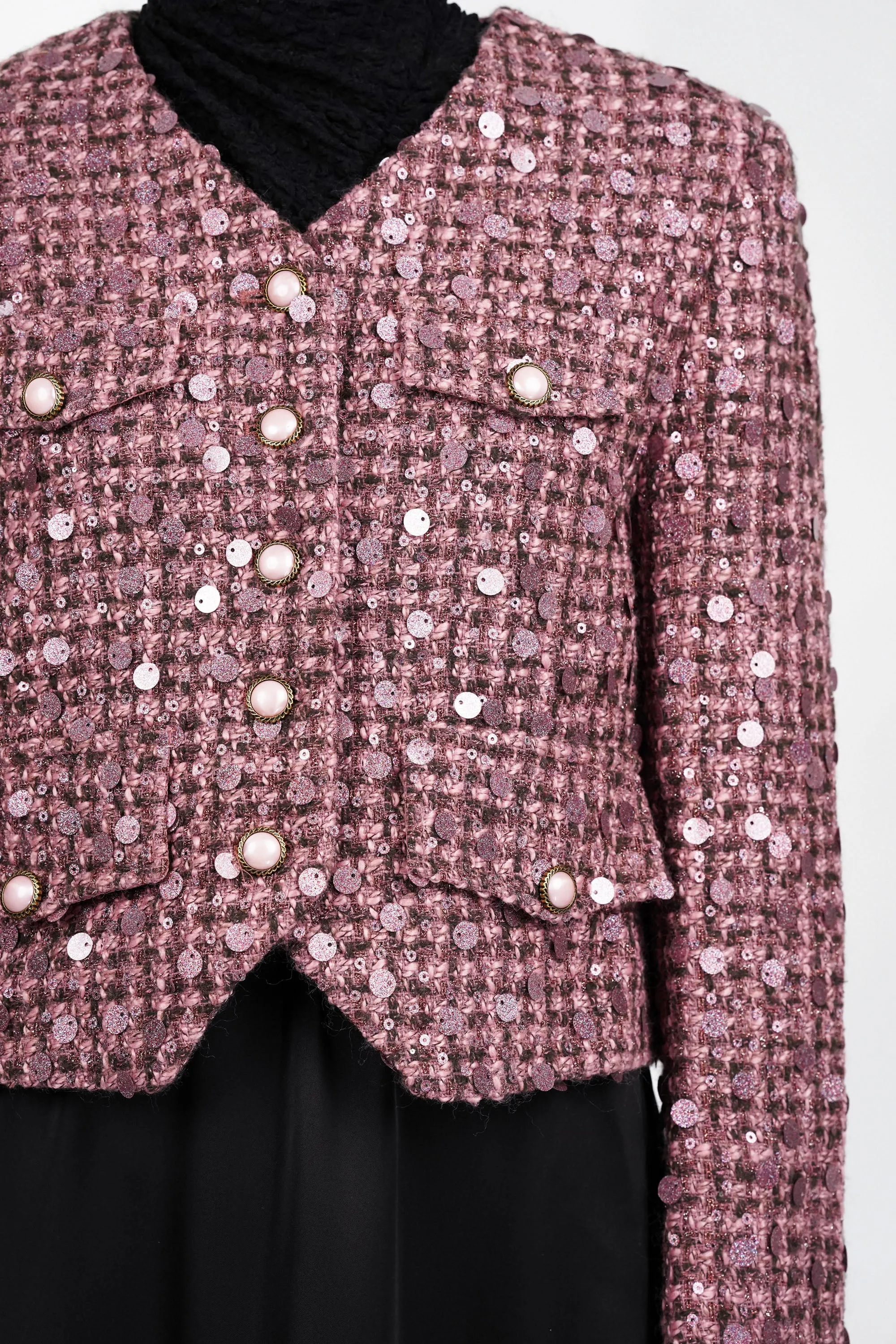 Fuchsia Pink Stardust Sequin Blazer