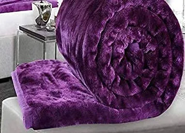 Generic MICROBOOTH Purple Single Bed Blanket Heavy Winter Mink Soft AC Room Fleece All Weather Warm kambal Panipat MadeIN India(55x85) (Purple, Single) lightweight