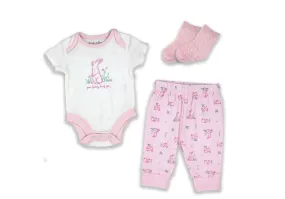 Girls 3 Piece Jogger Set - Bunny