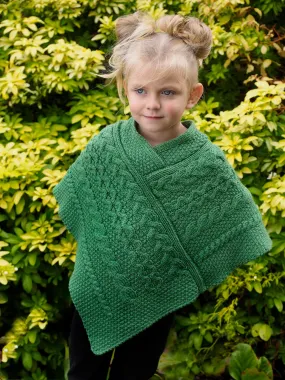 Girls Aran Cape-Green