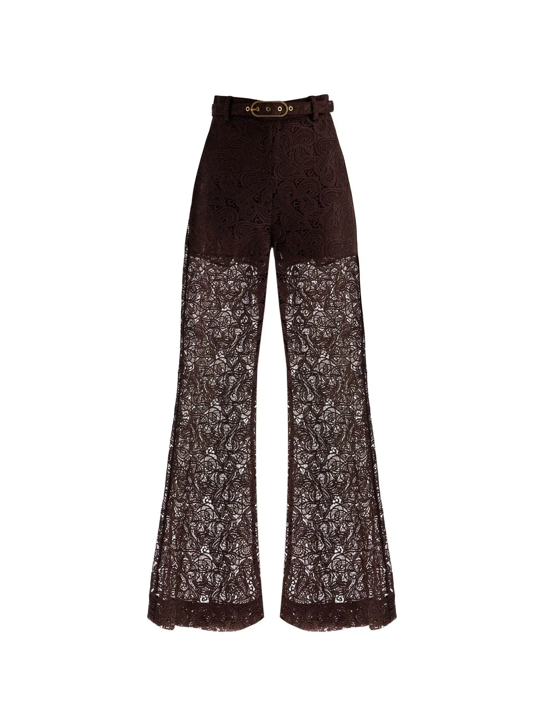 Guipure Lace High-Waisted Trousers