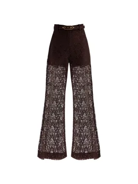 Guipure Lace High-Waisted Trousers