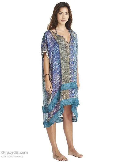 Gypsy05 Jaipur Printed Silk Hi/Lo Poncho