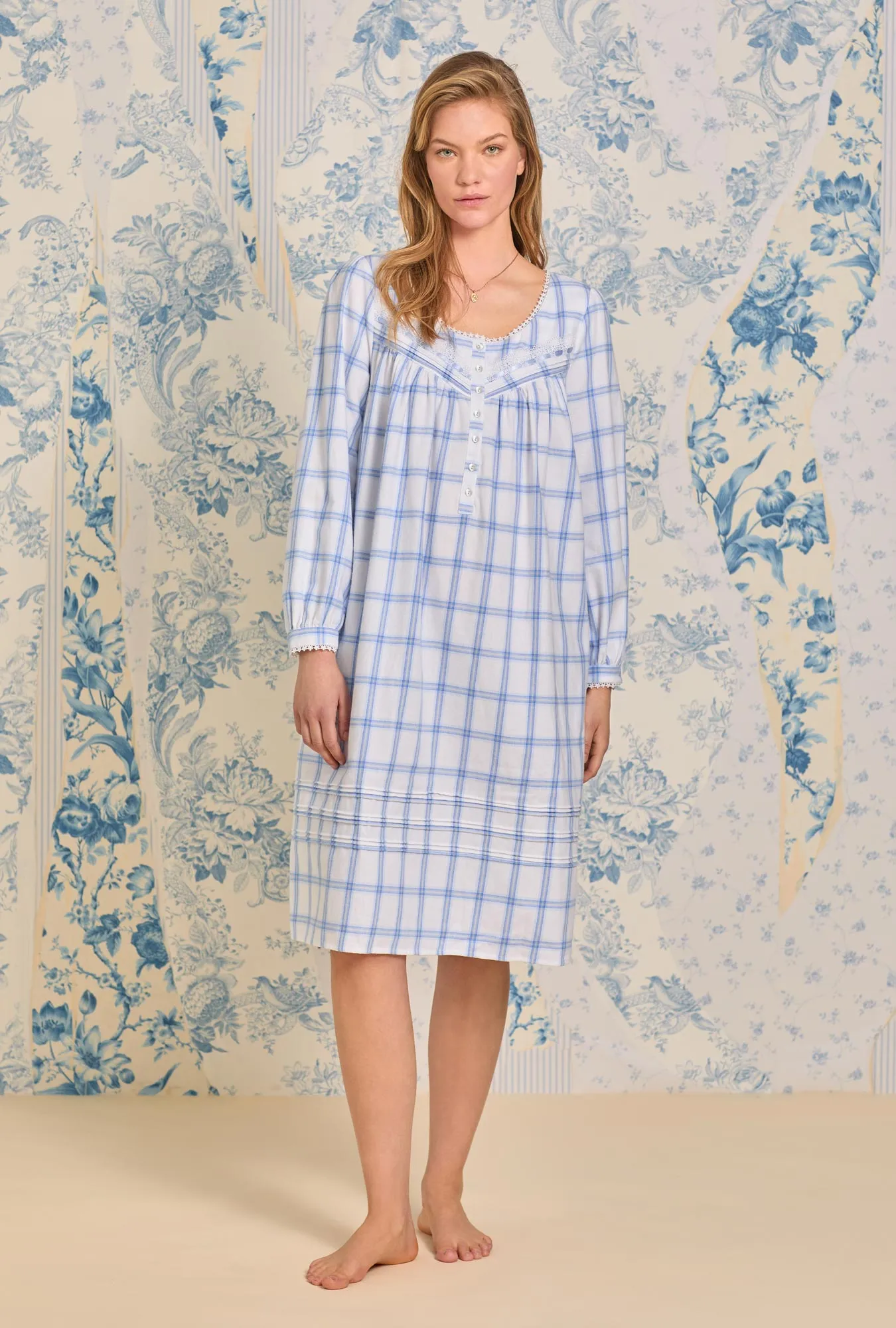 Heritage Cotton Flannel Pretty Plaid Waltz Nightgown