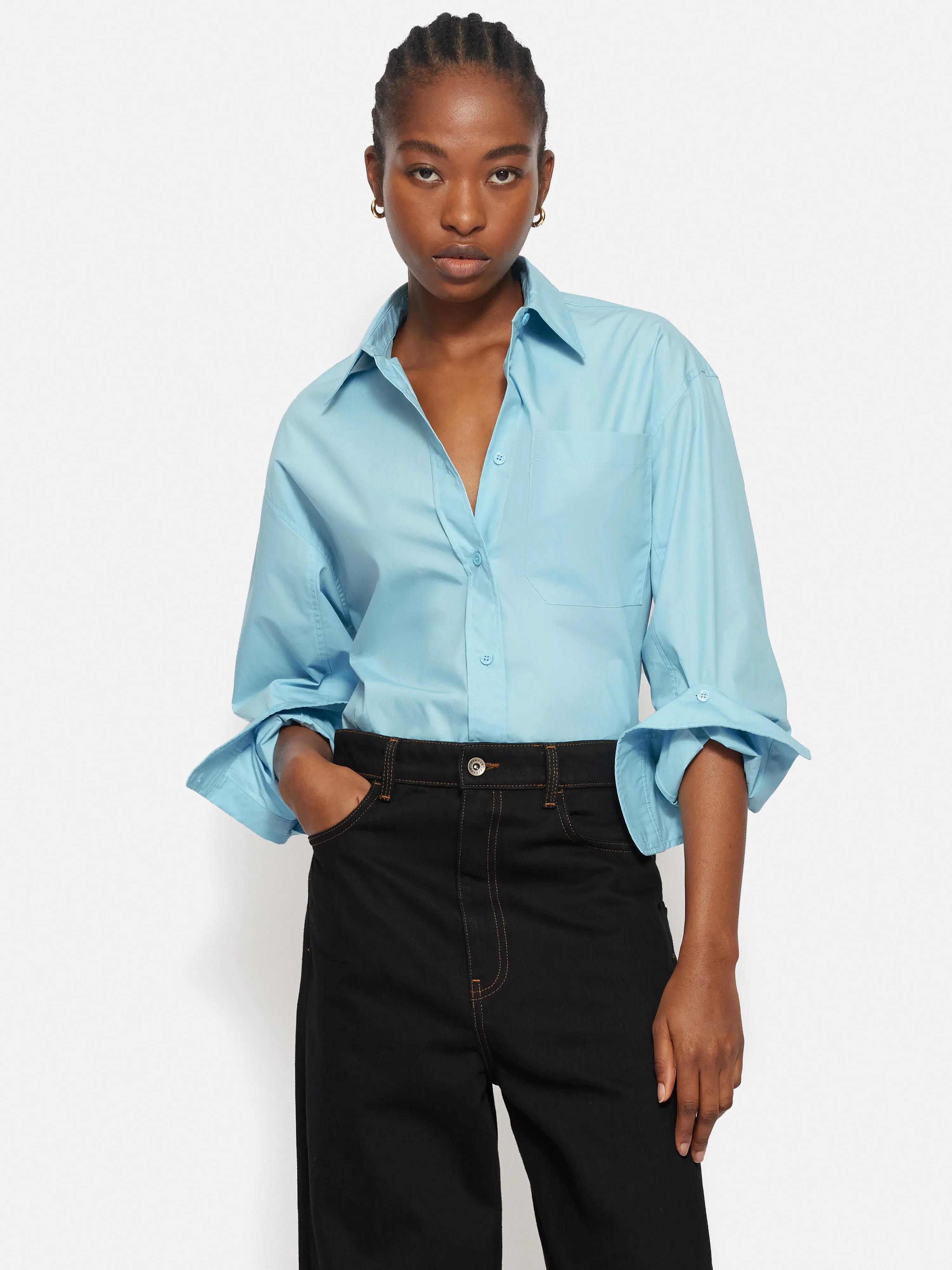 Heritage Cotton Relaxed Shirt | Blue