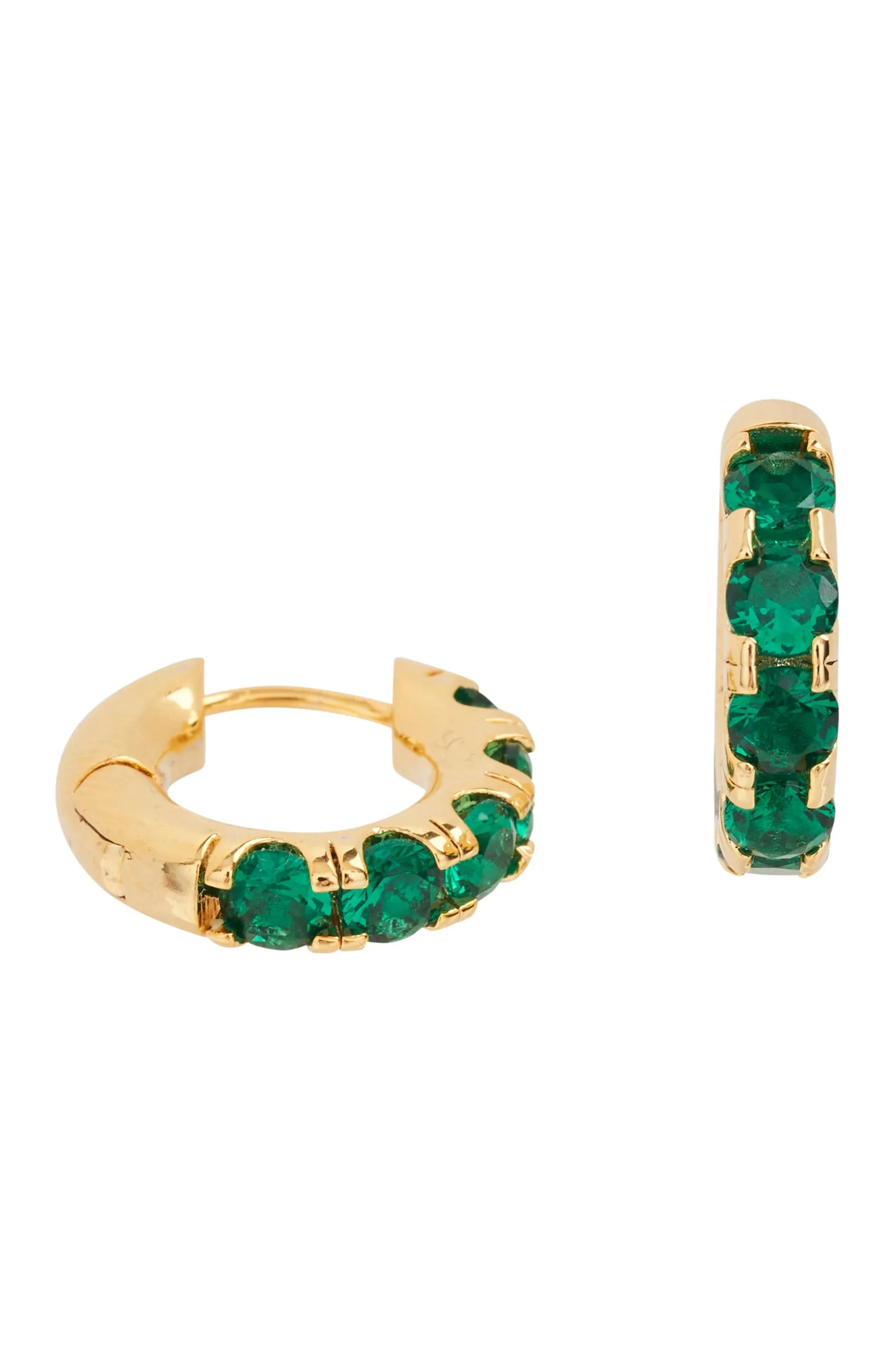 Heritage Earring - Emerald Huggie