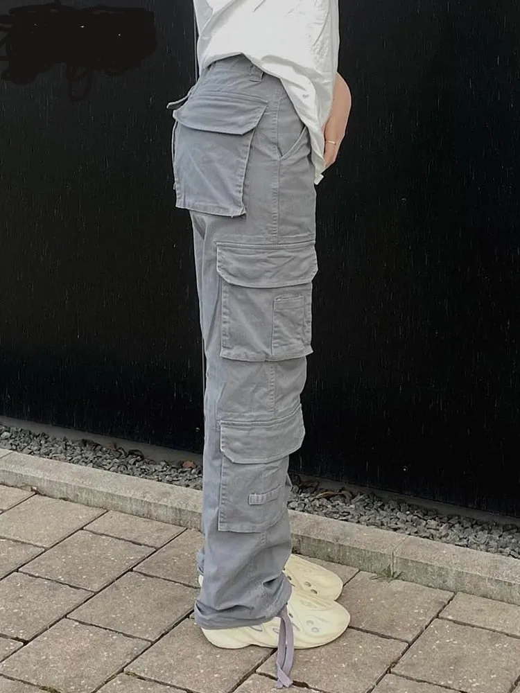 HIGH WAIST  Cargo WIDE POCKET BAGGY PANTS