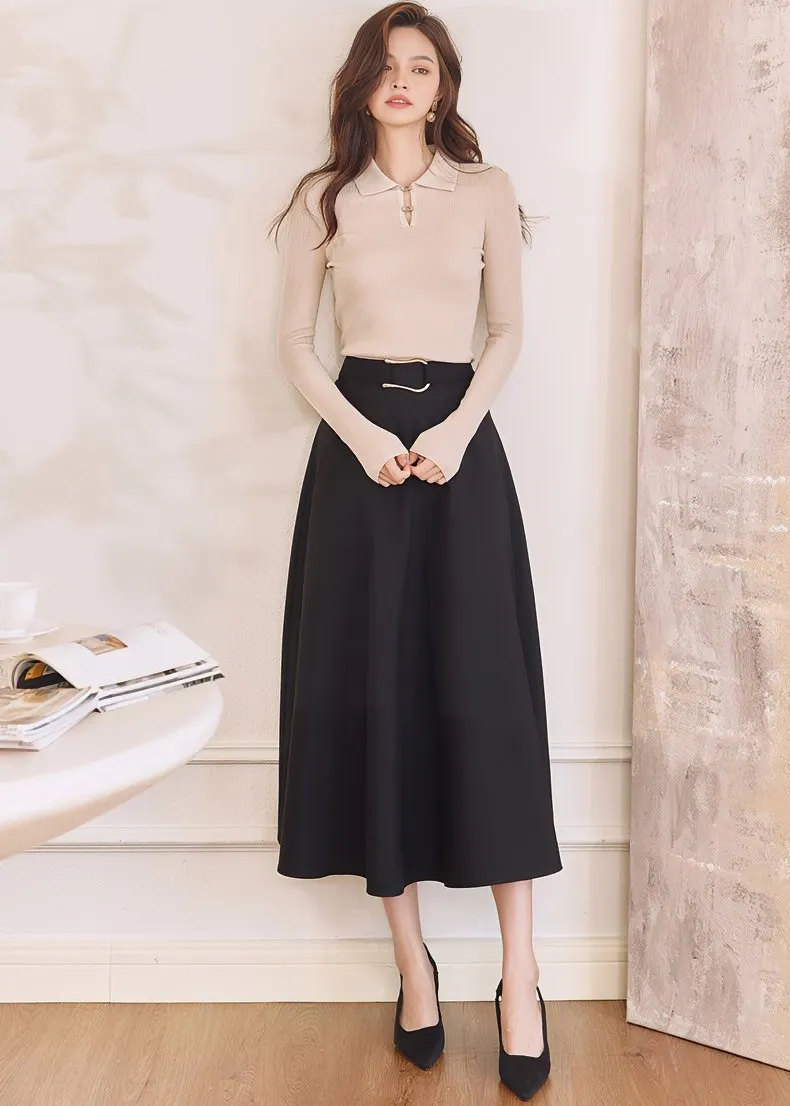 HIGH WAIST DRAPED SKIRT