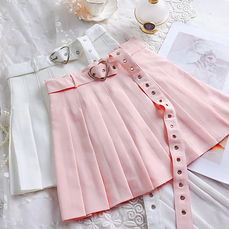 High Waisted Heart Shape Short Skirt