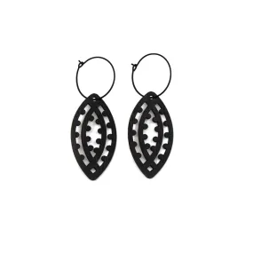 Hinetakurua - Tara Earrings - Black | by Nichola Te Kiri