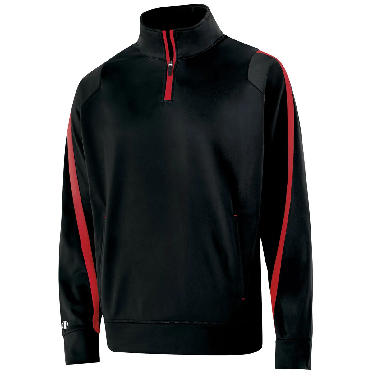 Holloway Men's Black/Scarlet Quarter Zip Determination Pullover