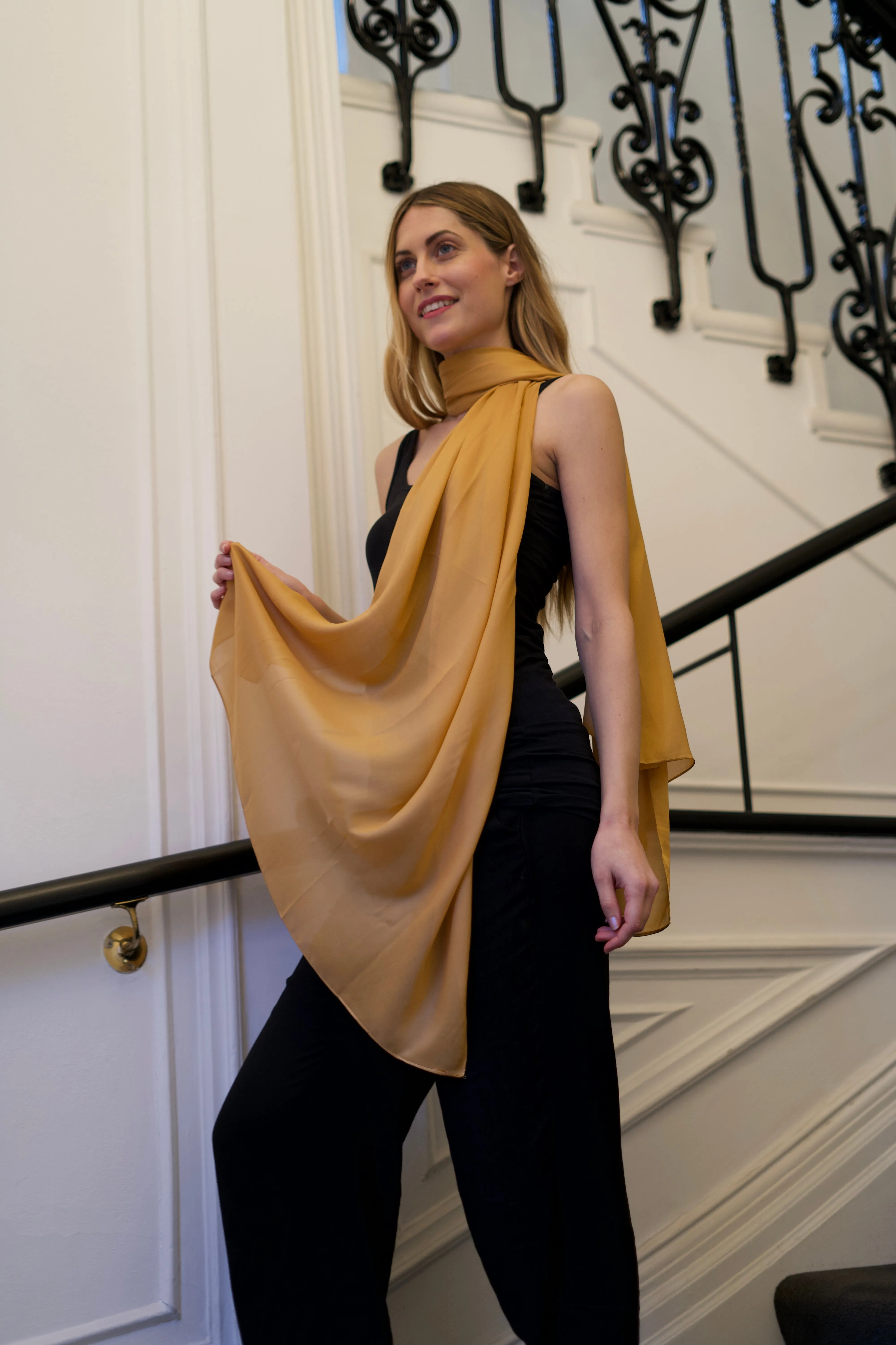 Honey Yellow Silk Scarf