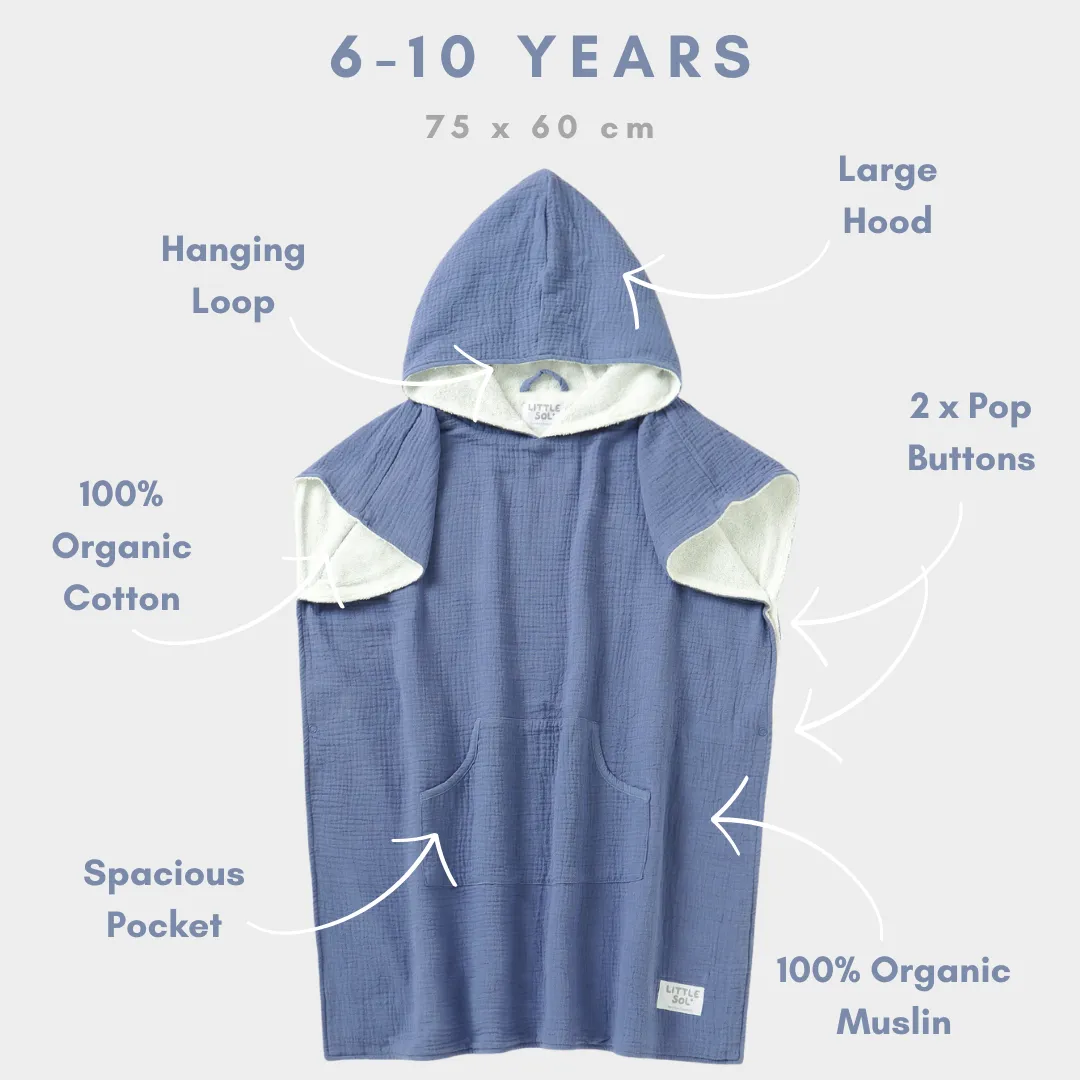 Hooded Beach Towel - Sea Blue (6 - 10 Years)