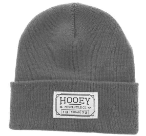 Hooey Rib-Knit Grey Beanie Mercantile Patch 2050GY