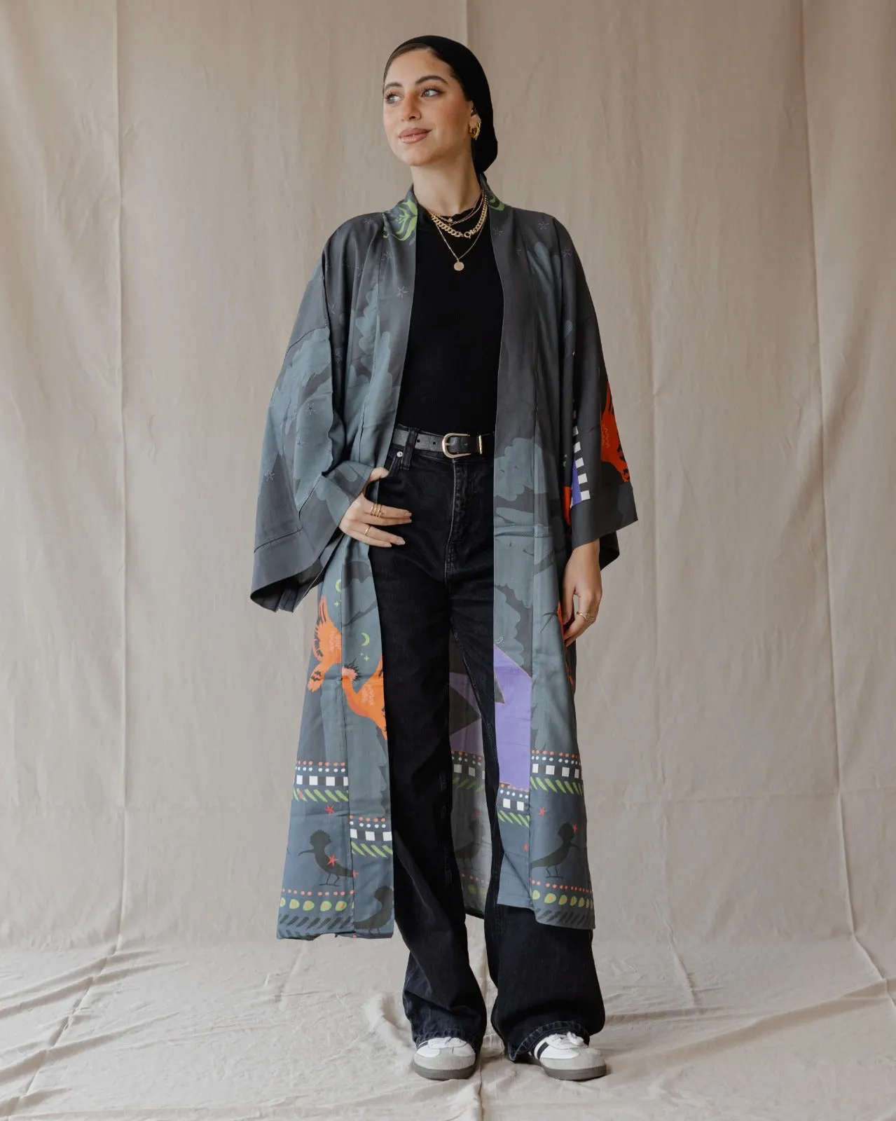 Hoopoe’s Charm Kimono Black