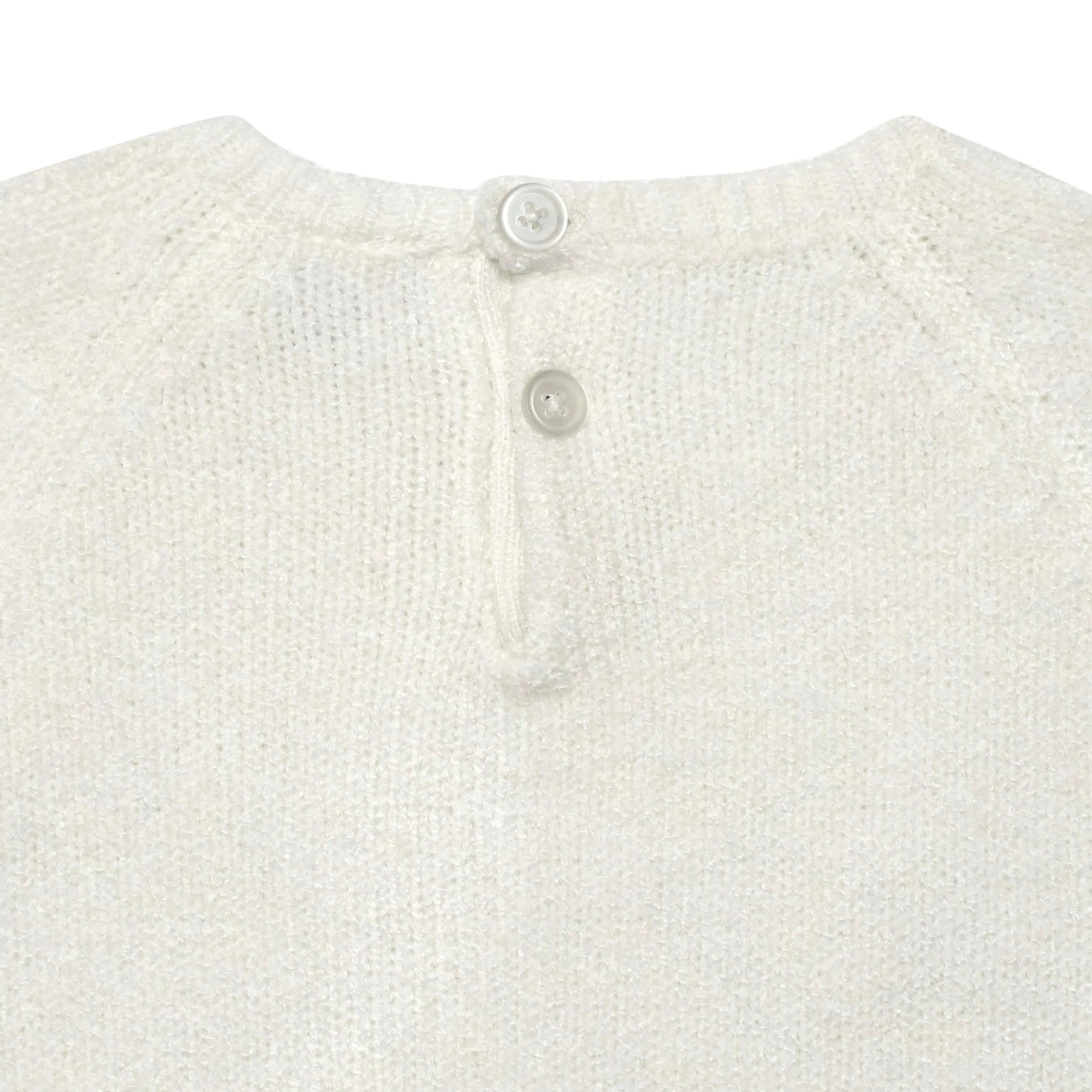 Infant & Toddler Girls White Sweater With Tulle Trim