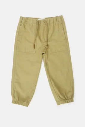 Infant Boys Green Ribstop Joggers