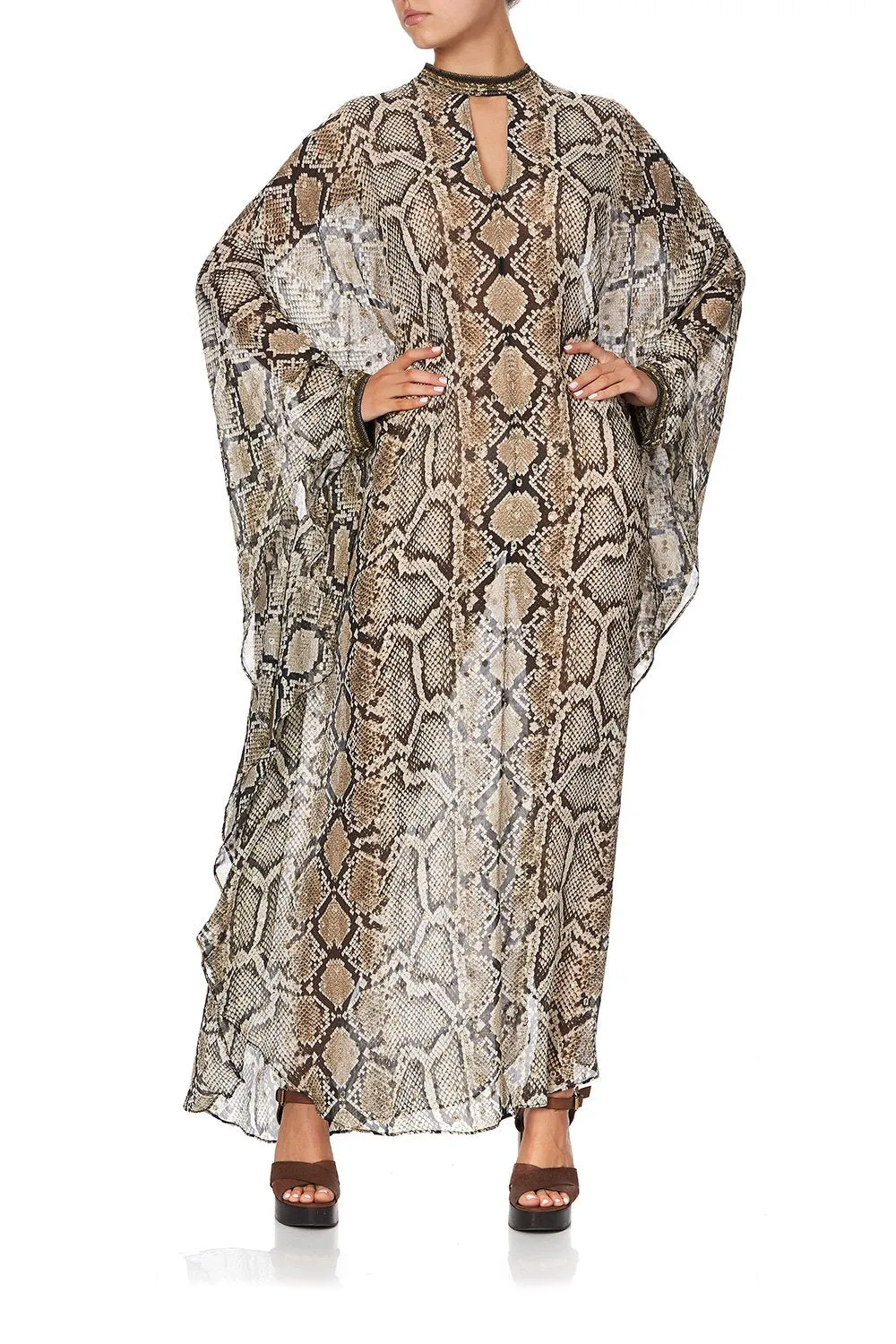 KAFTAN WITH HIGH COLLAR STAND KAKADU BOO