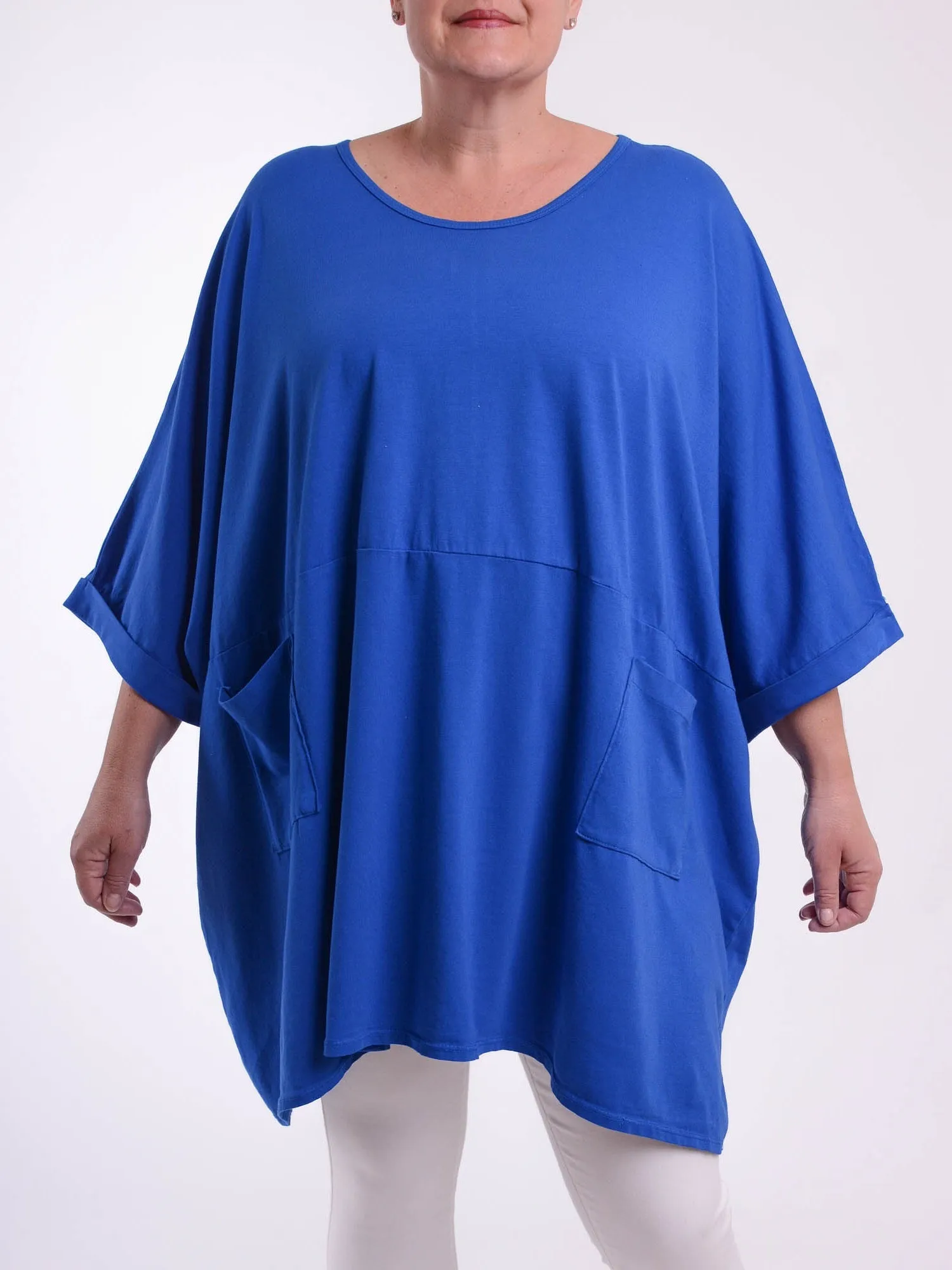 Lagenlook Oversized Jersey Cotton Tunic -10077C PLAIN