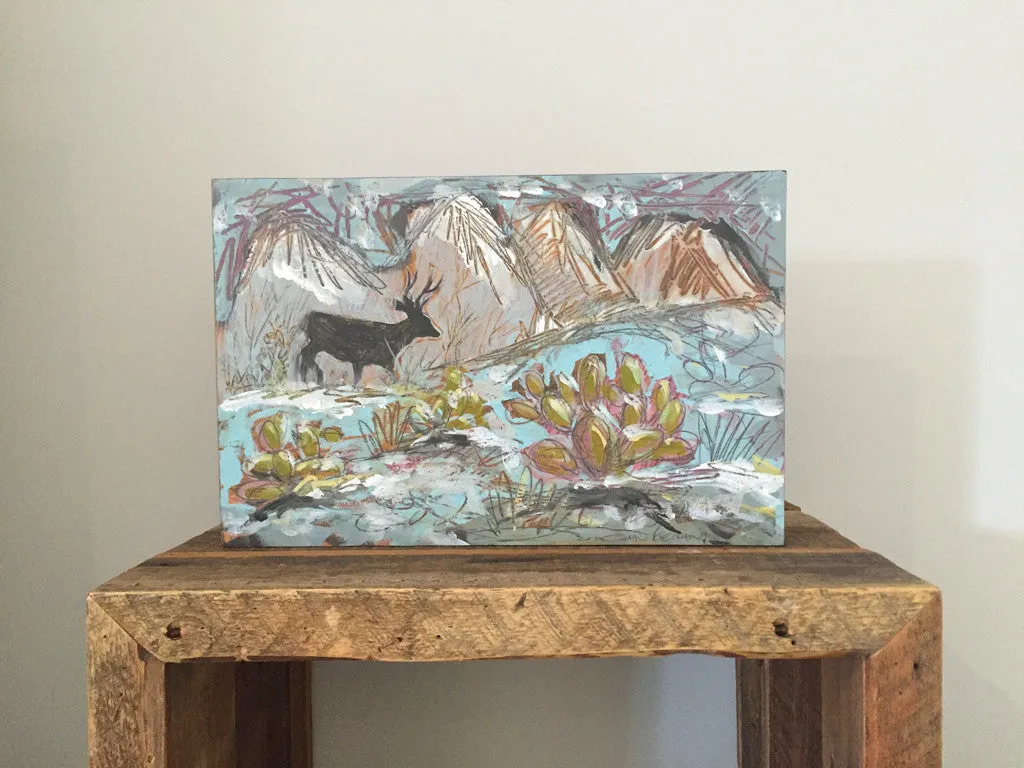 LANDSCAPE STUDIES (EDGE OF WINTER) original mixed media painting