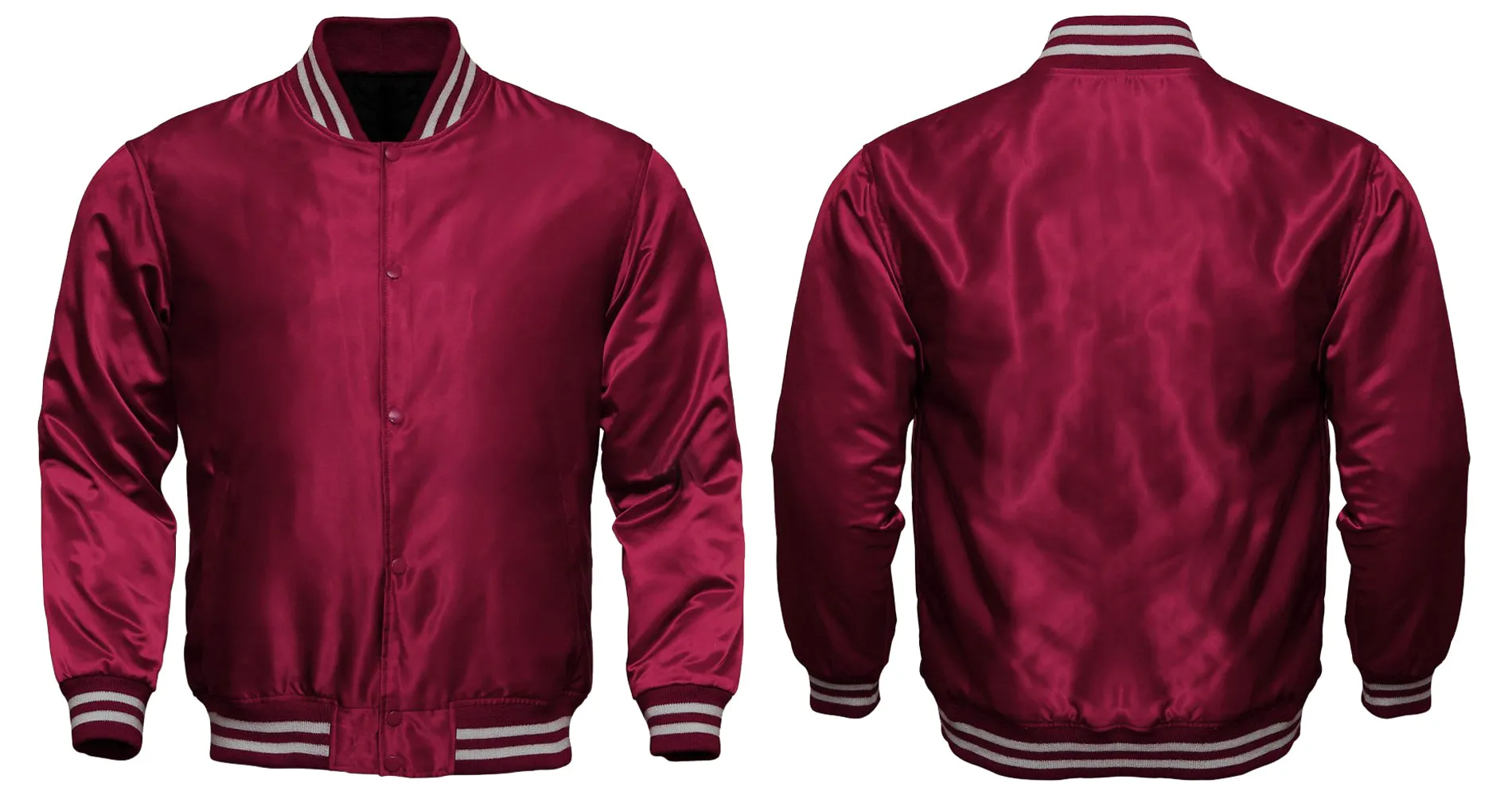 Letterman Jacket Maroon Satin Jacket Ladies Varsity Jacket