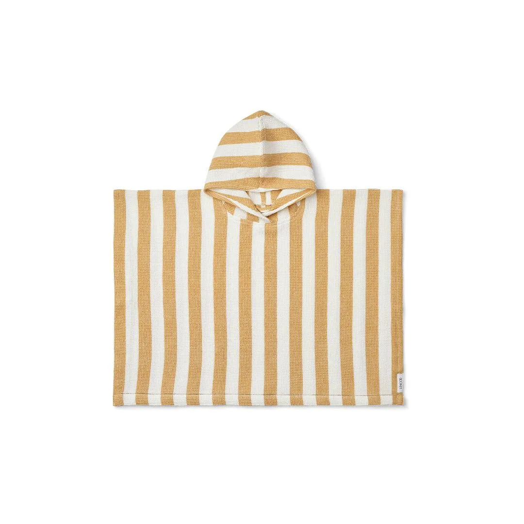 Liewood Paco Poncho - White Stripes - Yellow Mellow