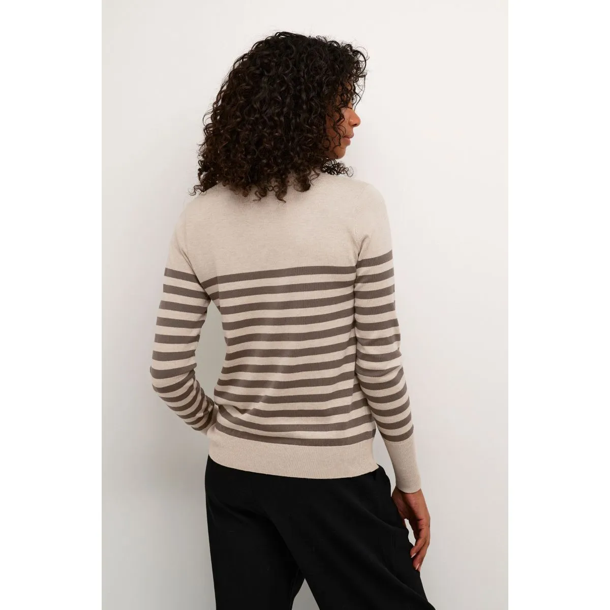 Lizza striped pullover feather grey/brown stripe