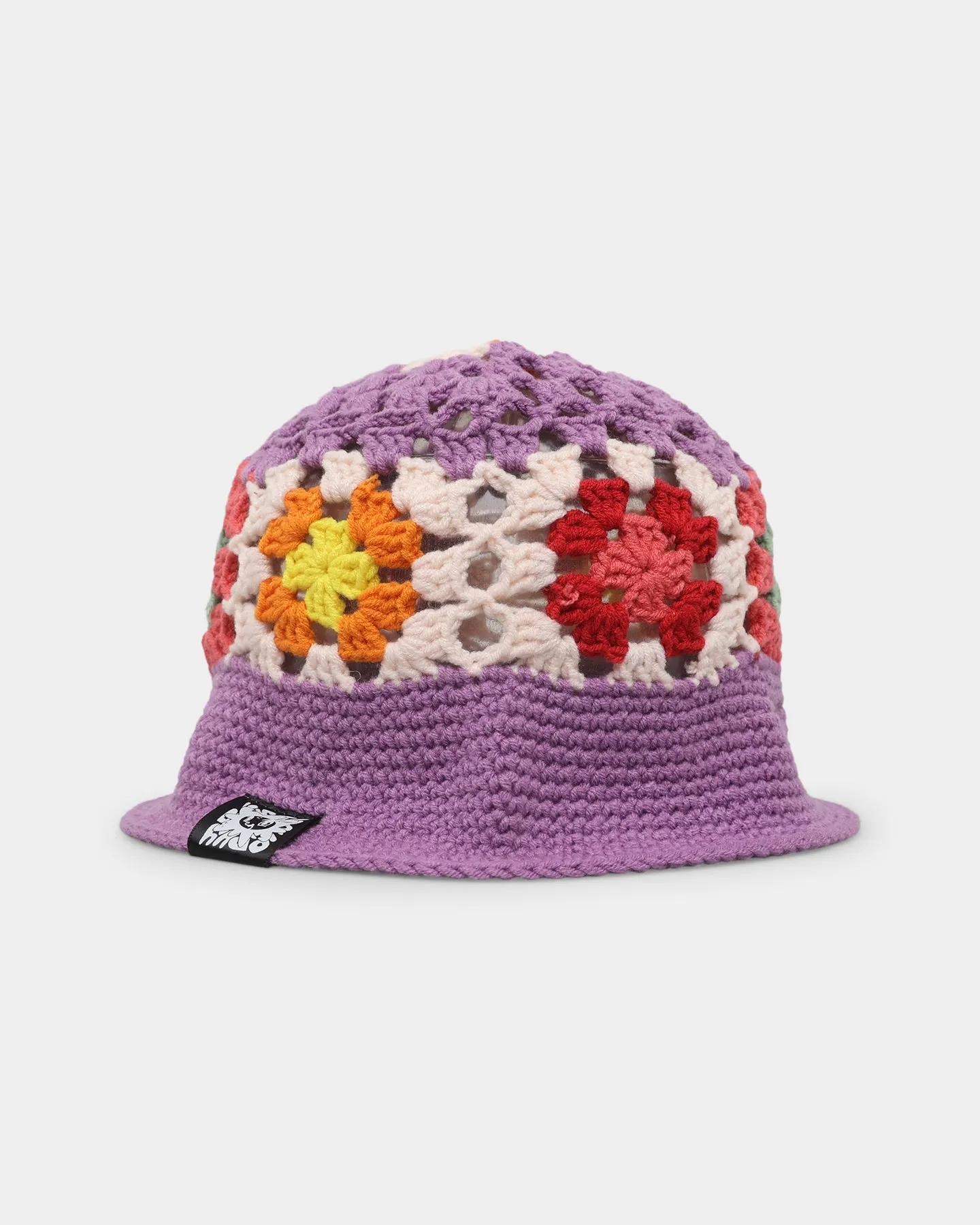 Loiter Crochet Bucket Hat Purple/Multi-Coloured