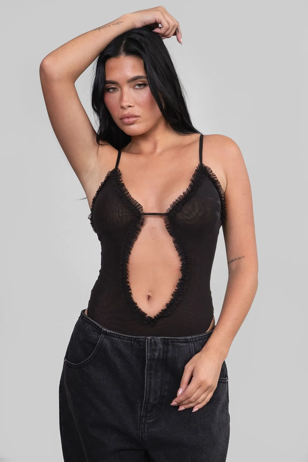 Lolita Mesh Bodysuit Black