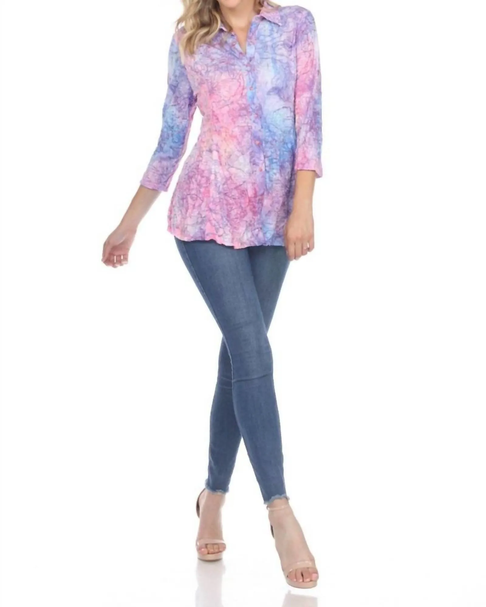 Lucid Flowers-Selena Shirt in Carine Apparel | Carine Apparel