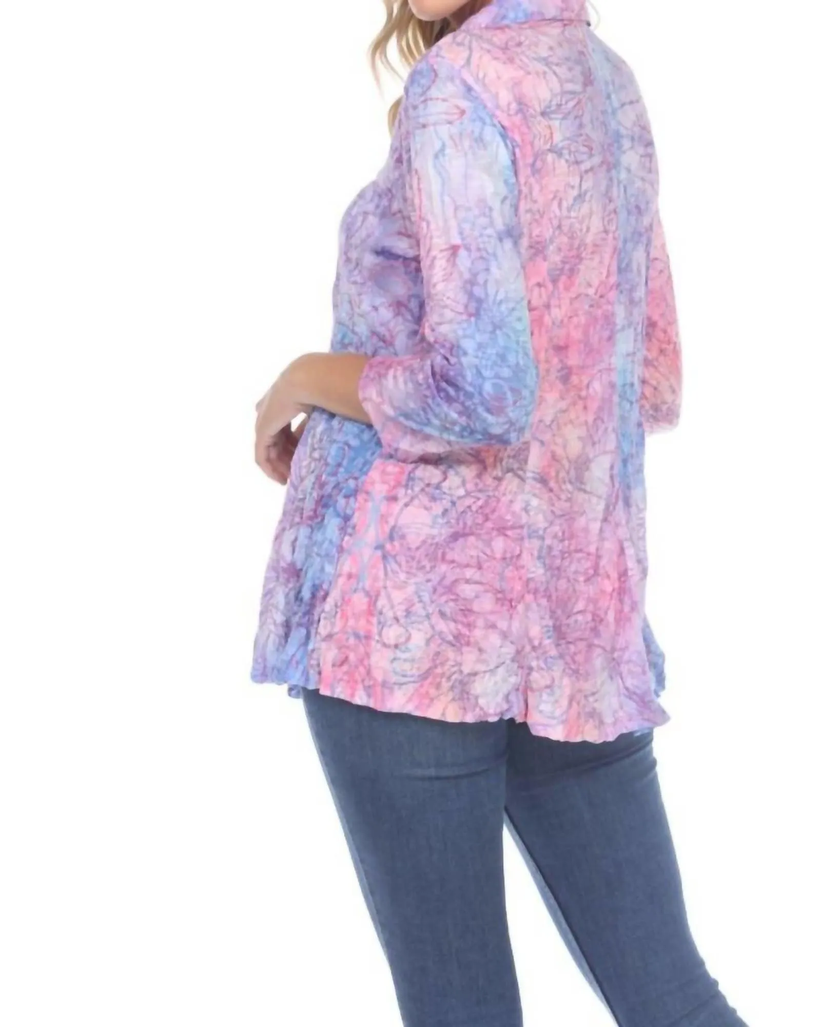 Lucid Flowers-Selena Shirt in Carine Apparel | Carine Apparel