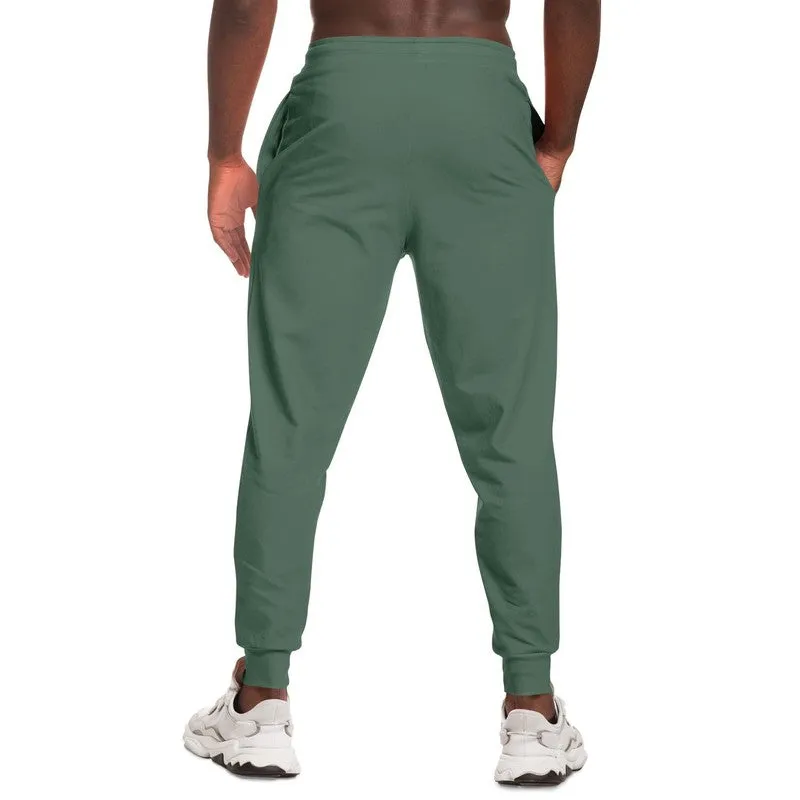 Medium Dark Green Joggers | Unisex | with PLUS sizes | Medium Dark Pale Pastel Green | C30M0Y30K60