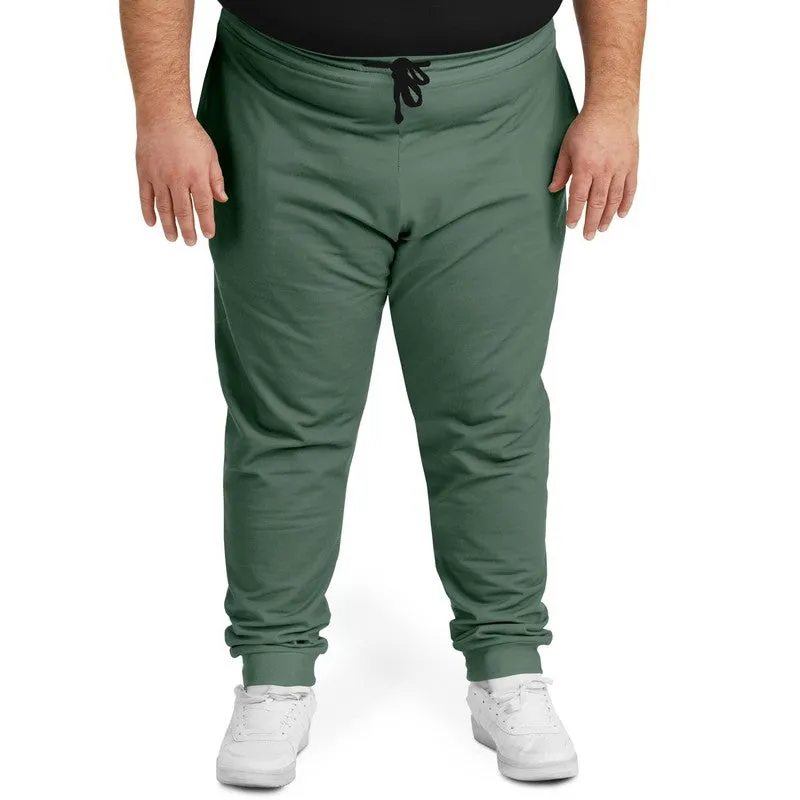 Medium Dark Green Joggers | Unisex | with PLUS sizes | Medium Dark Pale Pastel Green | C30M0Y30K60