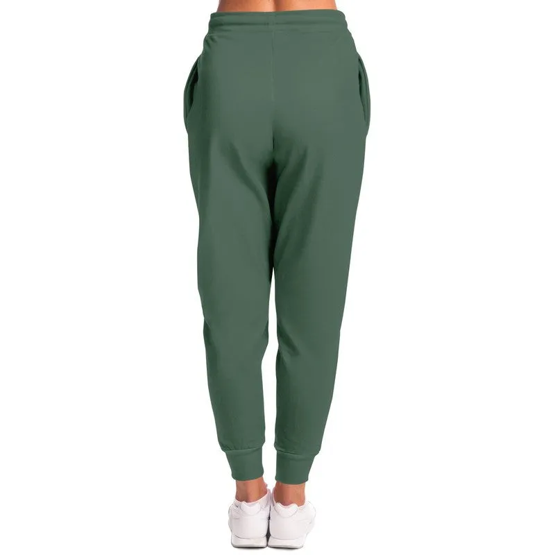 Medium Dark Green Joggers | Unisex | with PLUS sizes | Medium Dark Pale Pastel Green | C30M0Y30K60