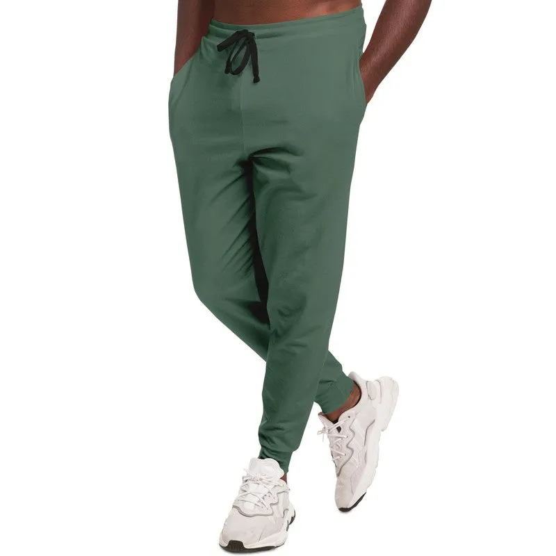 Medium Dark Green Joggers | Unisex | with PLUS sizes | Medium Dark Pale Pastel Green | C30M0Y30K60