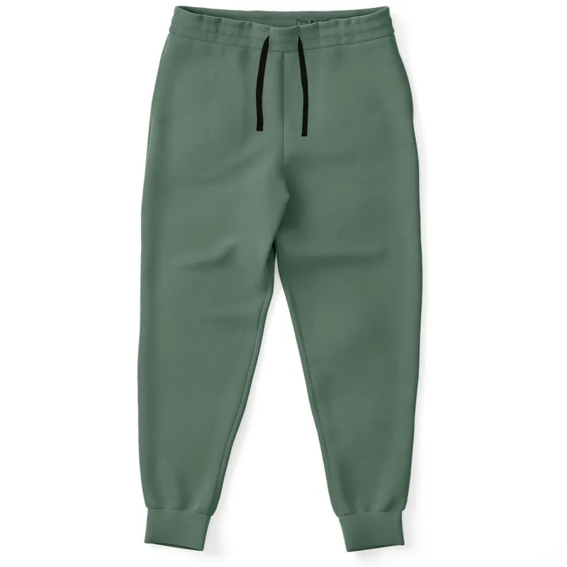 Medium Dark Green Joggers | Unisex | with PLUS sizes | Medium Dark Pale Pastel Green | C30M0Y30K60