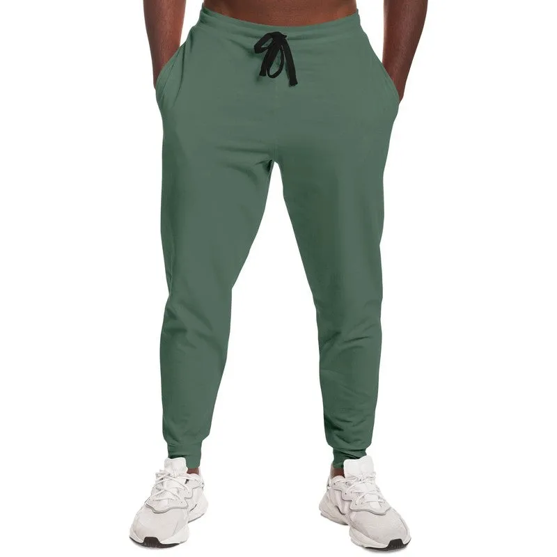 Medium Dark Green Joggers | Unisex | with PLUS sizes | Medium Dark Pale Pastel Green | C30M0Y30K60