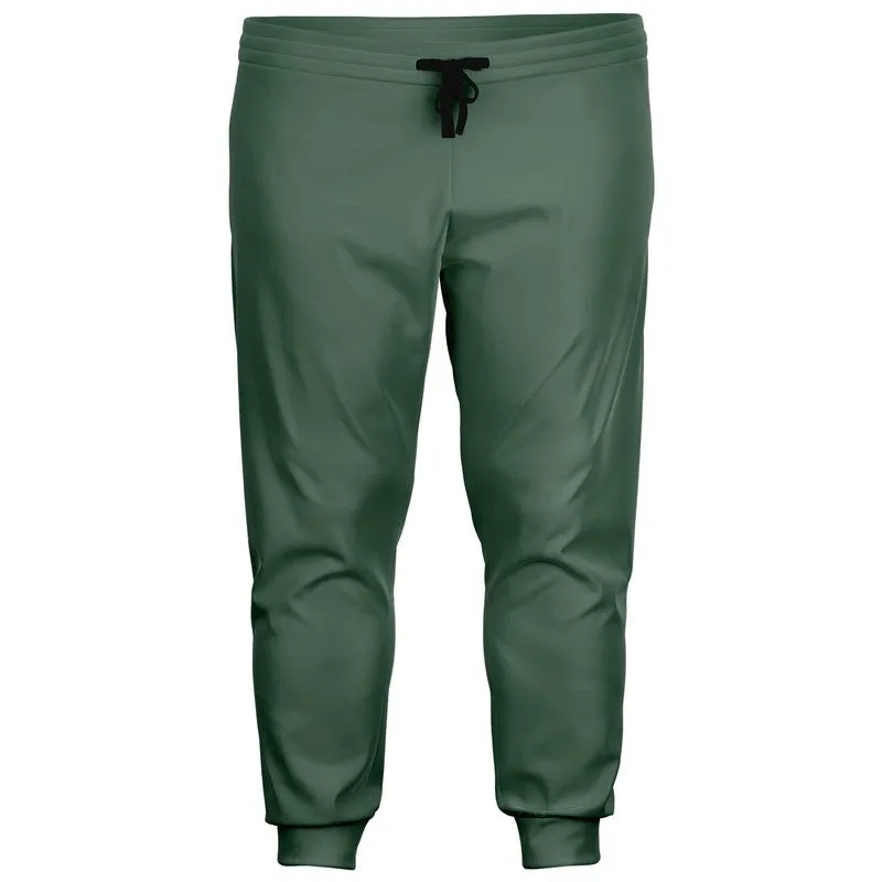 Medium Dark Green Joggers | Unisex | with PLUS sizes | Medium Dark Pale Pastel Green | C30M0Y30K60