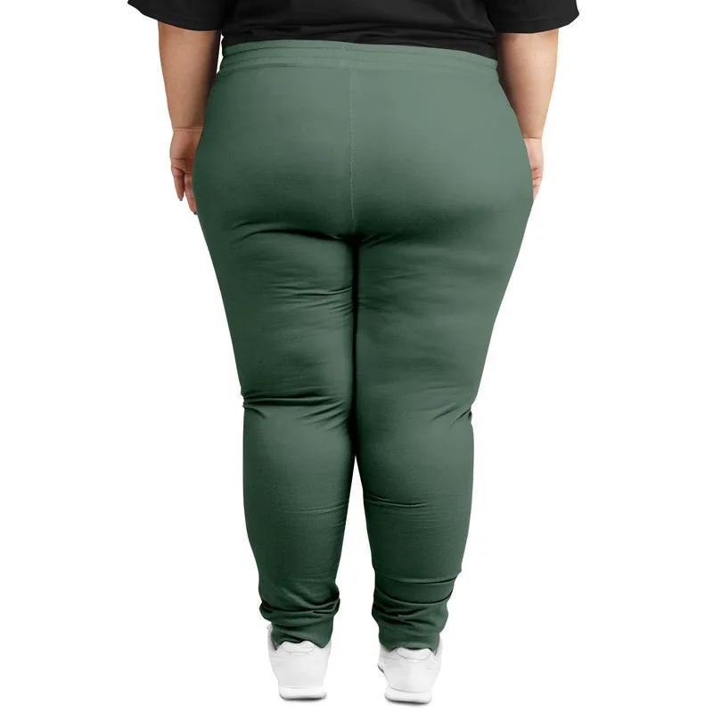 Medium Dark Green Joggers | Unisex | with PLUS sizes | Medium Dark Pale Pastel Green | C30M0Y30K60